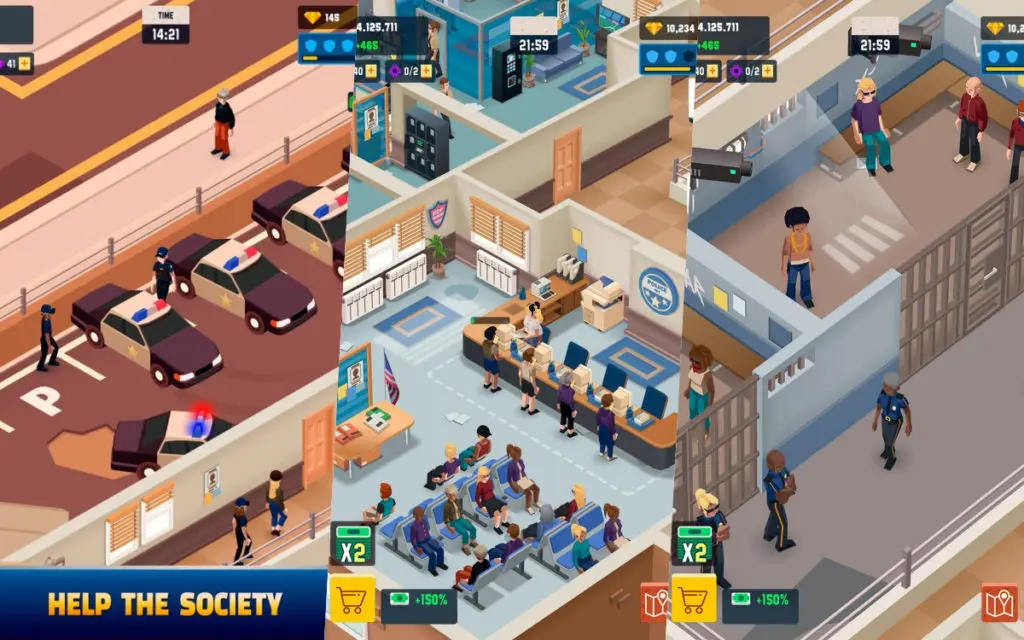 Ảnh chụp gameplay của Idle Police Tycoon trên Mobile.