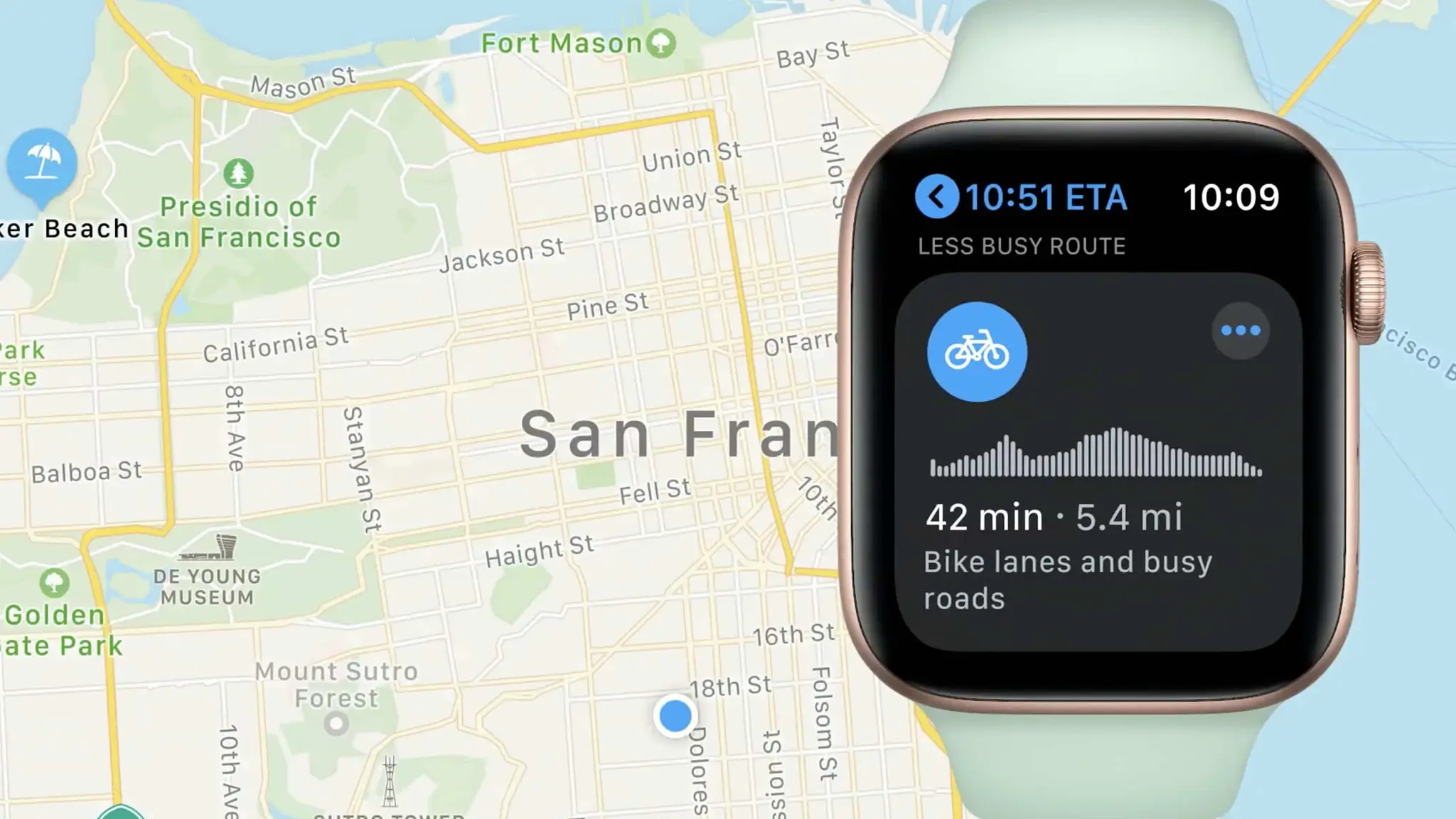 watchOS 7 Cycling in Maps