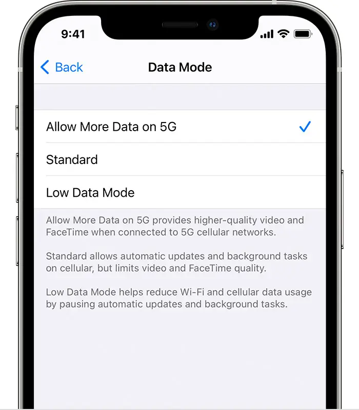 Cách tối ưu hoá dung lượng Data 5G trên iPhone 12