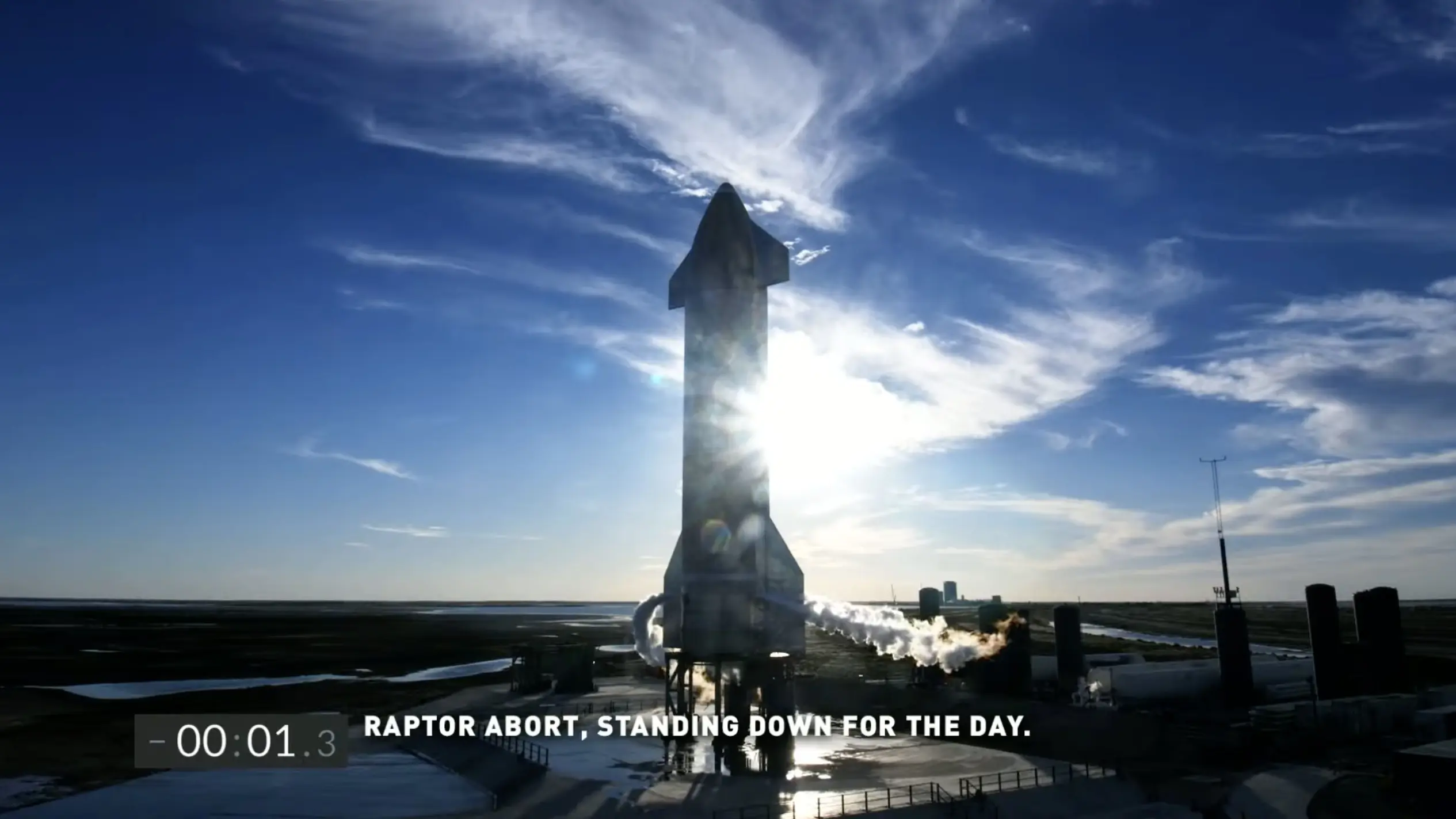 Raptor engine auto-abort at T-1 second