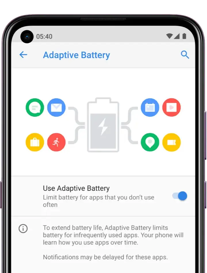 Nokia 5.4 với công nghệ Adaptive Battery giúp tăng thời lượng pin