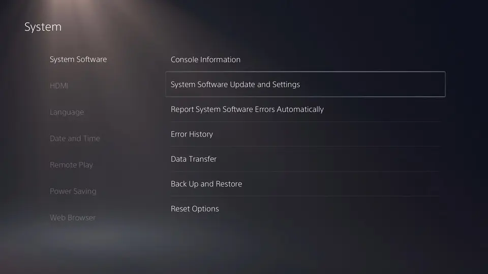 how to update software for sony ps5