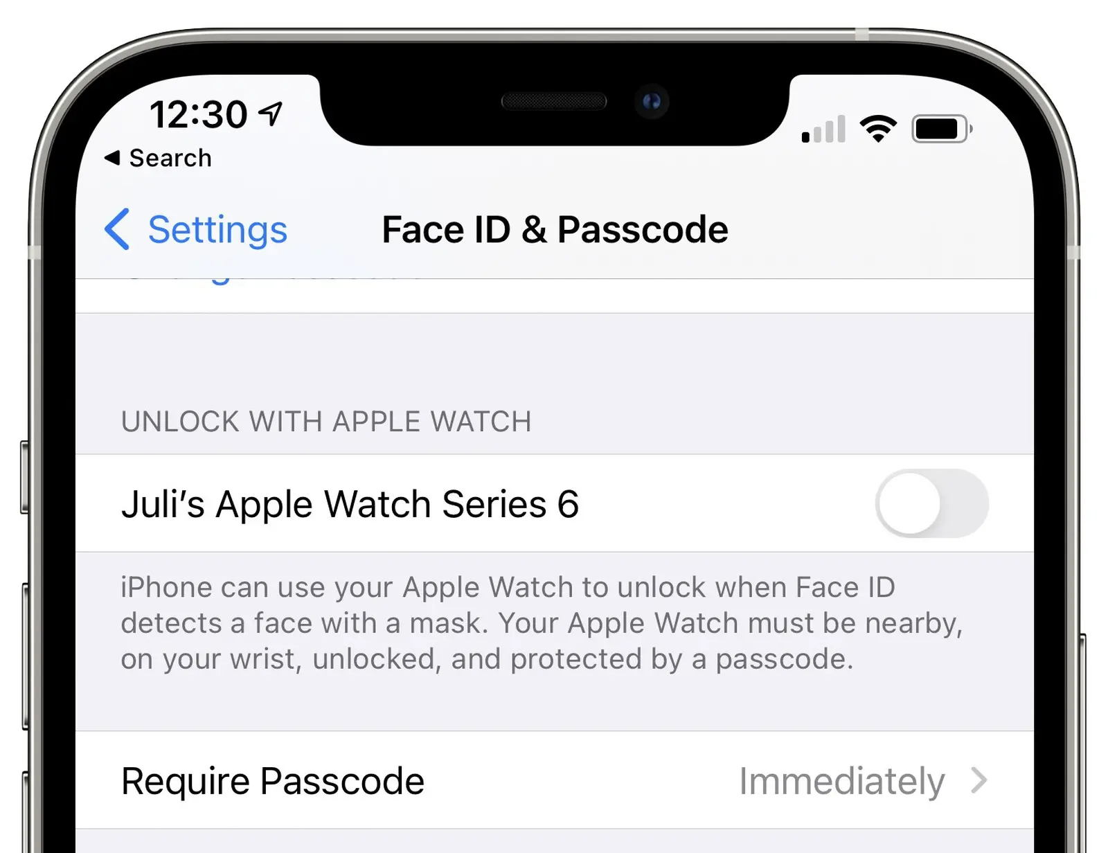 Mở khóa iPhone bằng Apple Watch