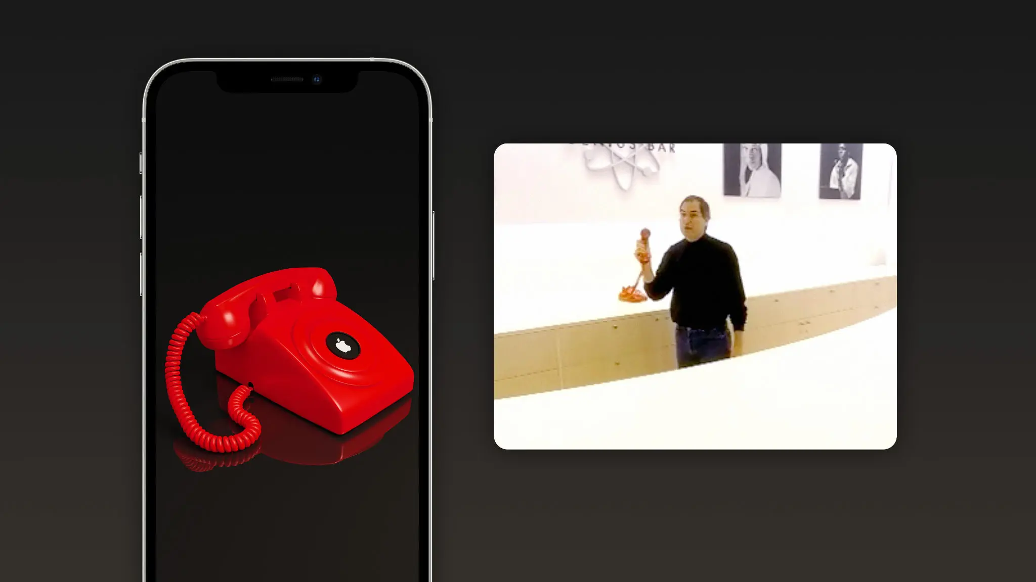 Điện thoại hotline màu đỏ tại cửa hàng Apple Store ở Tysons Corner