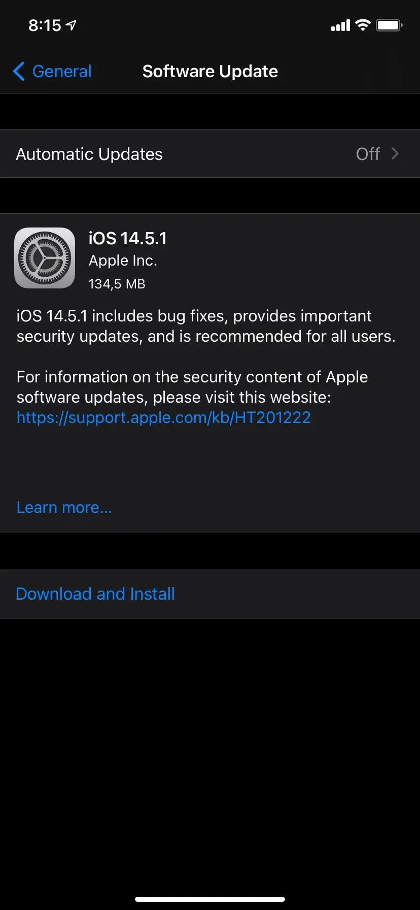 Những thay đổi trên iOS, iPadOS 14.5.1