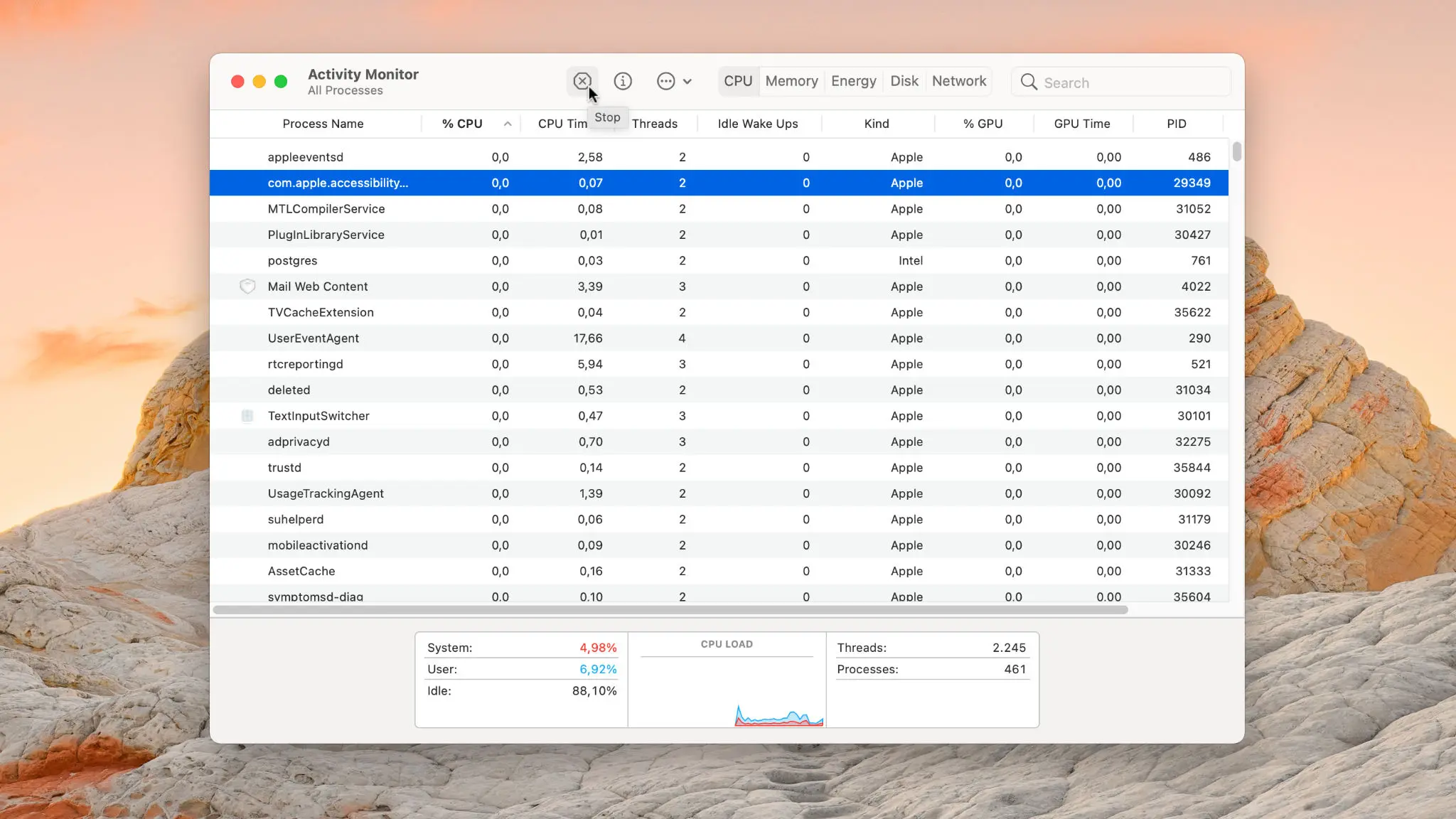 Force Quit ứng dụng trên macOS bằng Activity Monitor