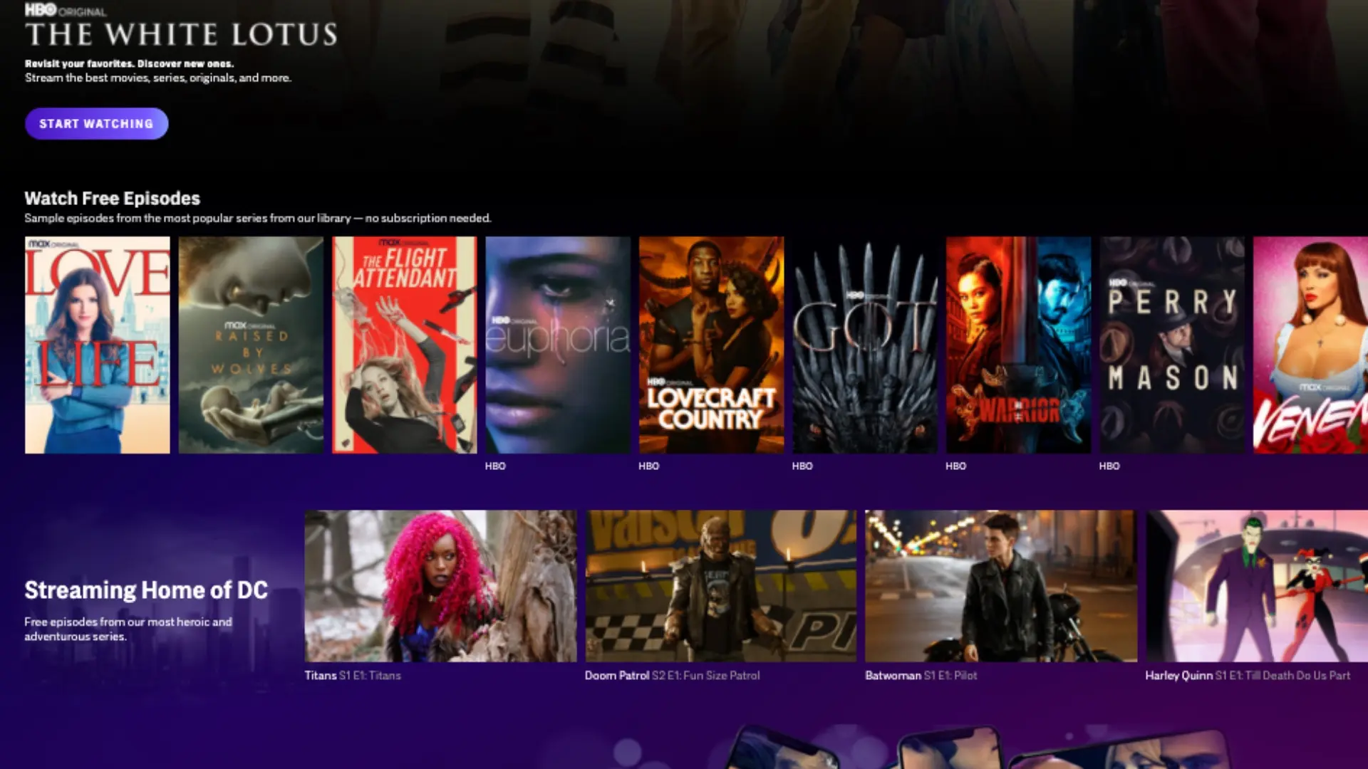 HBO Max cung cấp một số nội dung miễn phí