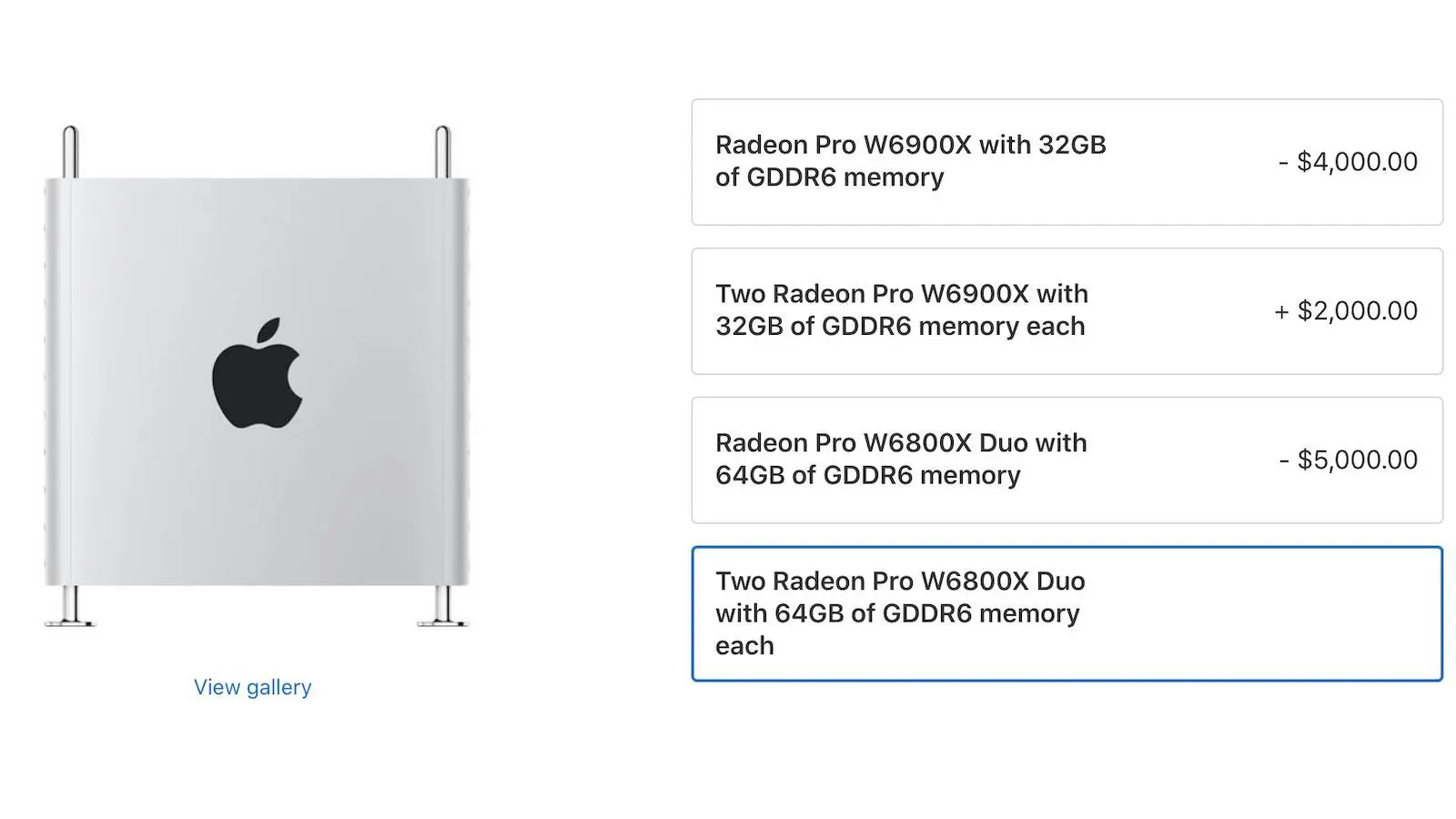 Mac Pro có thêm lựa chọn card cao cấp AMD Radeon Pro, giá từ $2,400