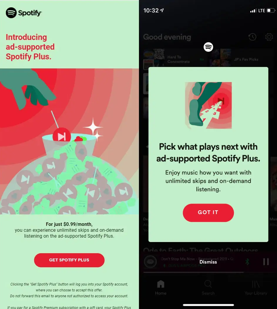 Spotify đang thử nghiệm gói cước Plus giá rẻ $0.99/tháng