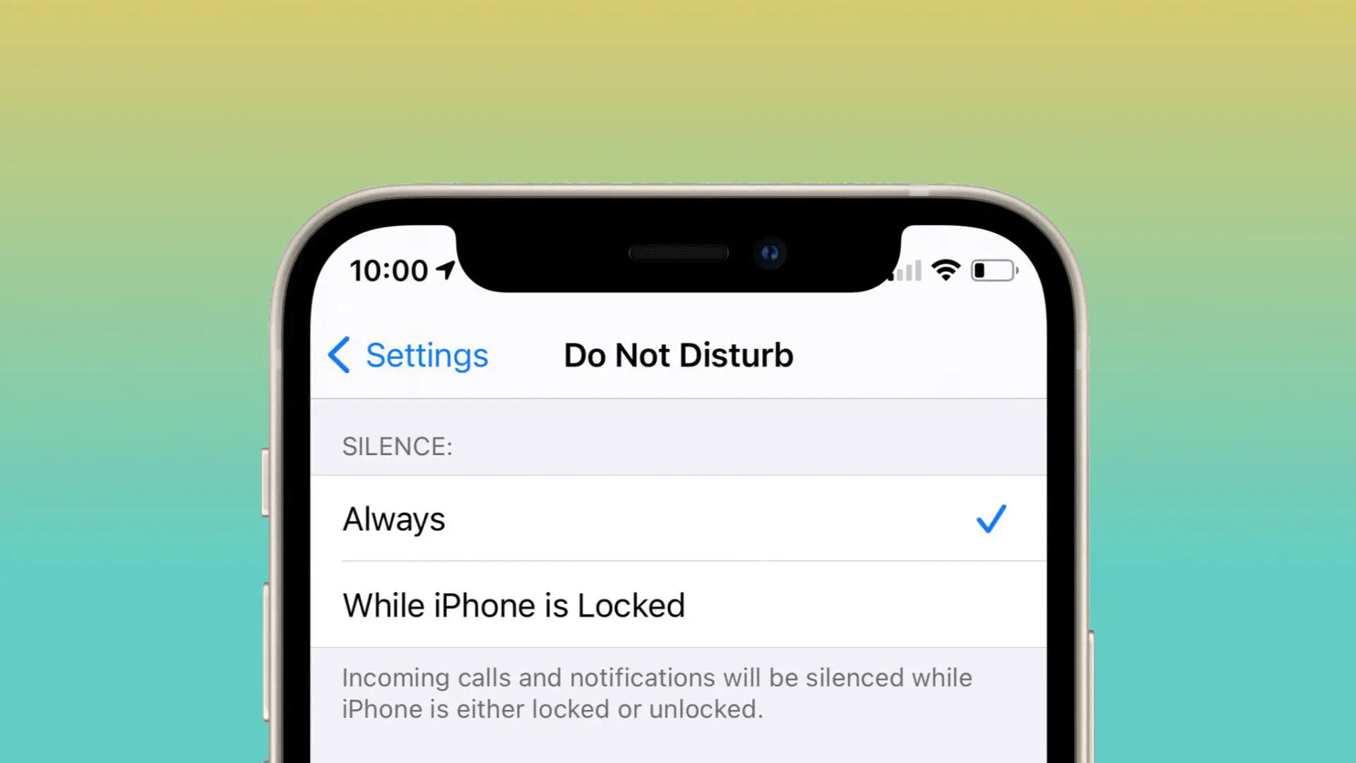 Do Not Disturb của iOS 15 không còn tùy chọn chỉ áp dụng lúc khóa màn hình