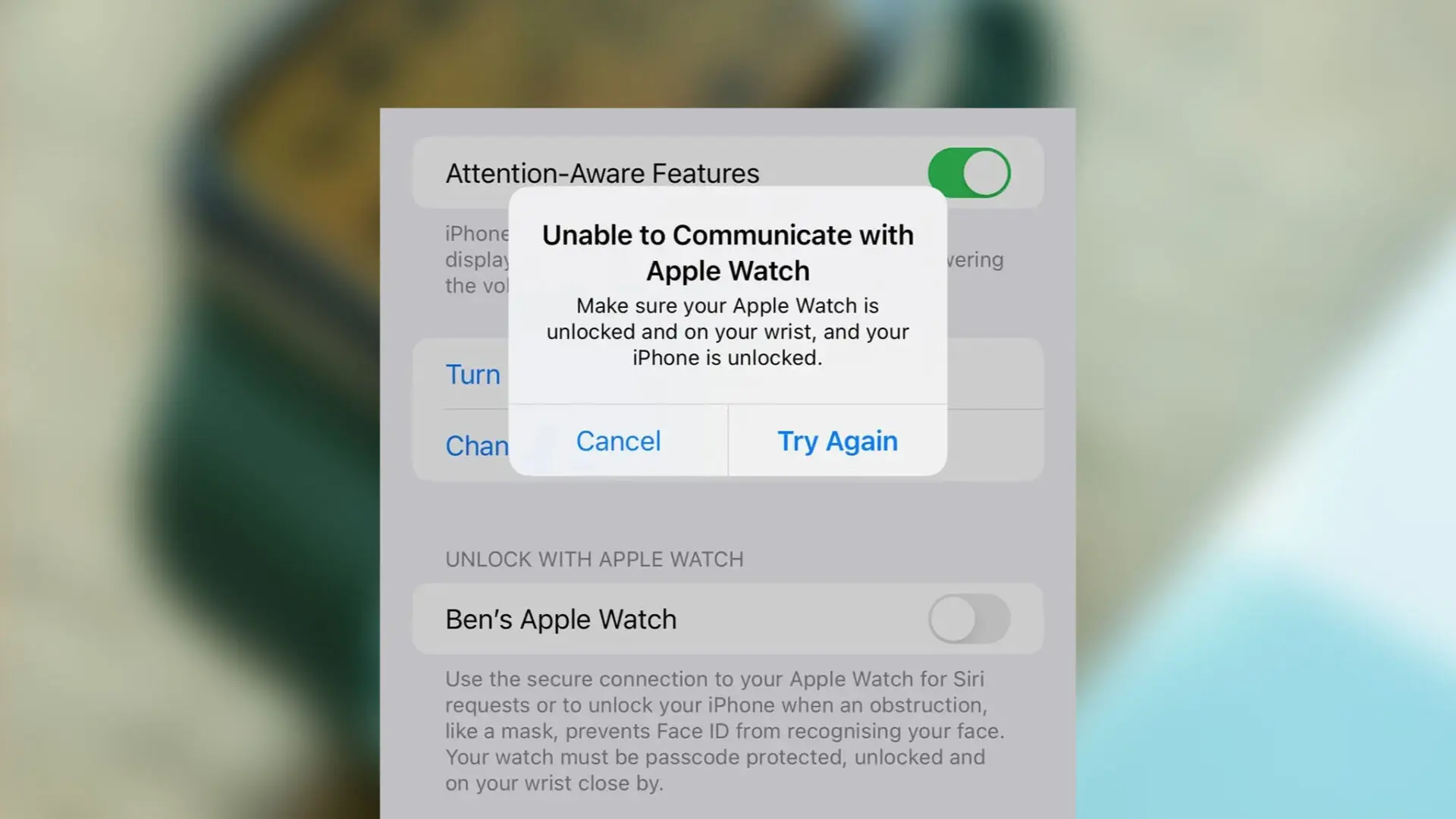 iPhone 13 đang gặp lỗi không unlock bằng Apple Watch được