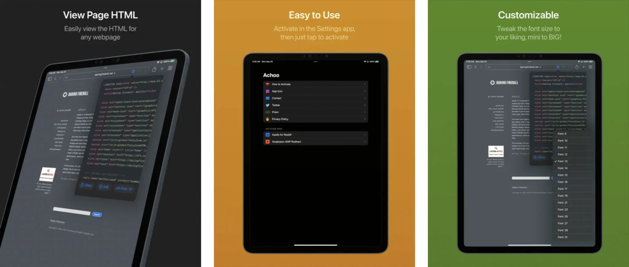ontop.vn safari extension Achoo HTML Viewer Inspector