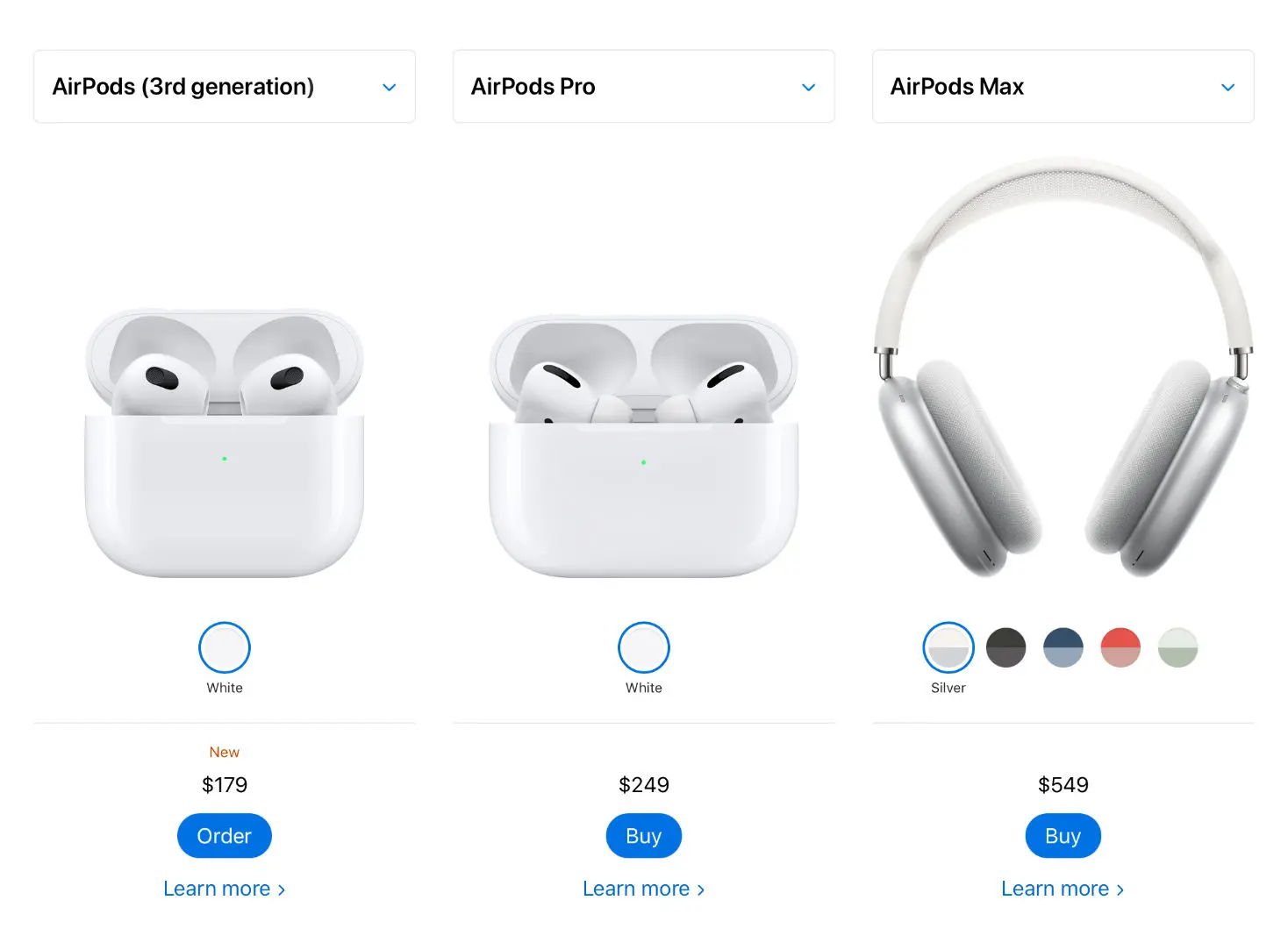 ontop.vn compare airpods 3 airpods pro airpods max