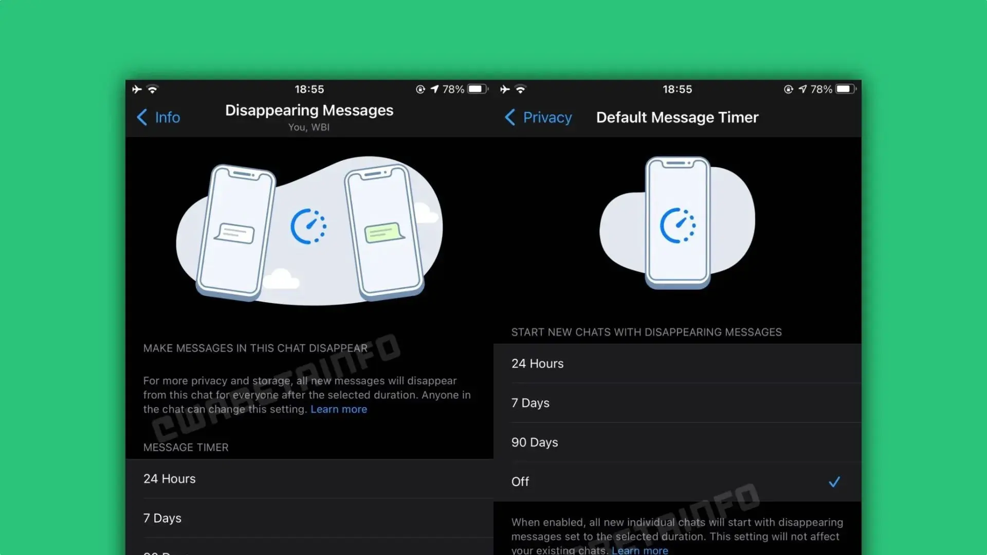 WhatsApp trên iOS sẽ có tính năng Disappearing Messages