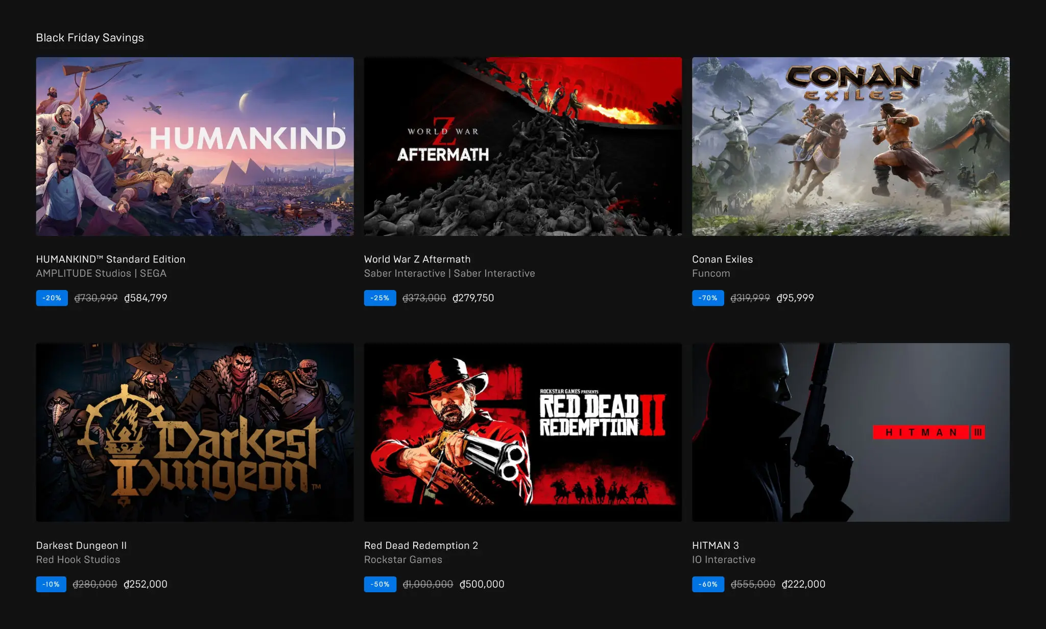 Epic Games Store sale game Black Friday