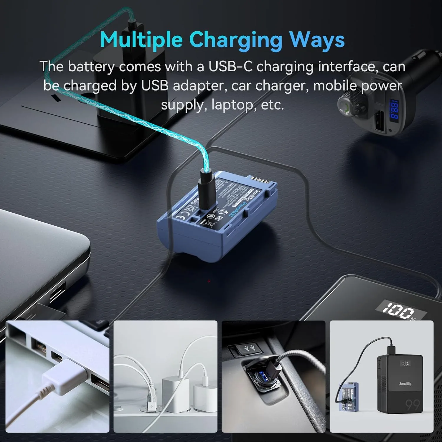 SmallRig USB C fast charging batteries for Nikon cameras 2