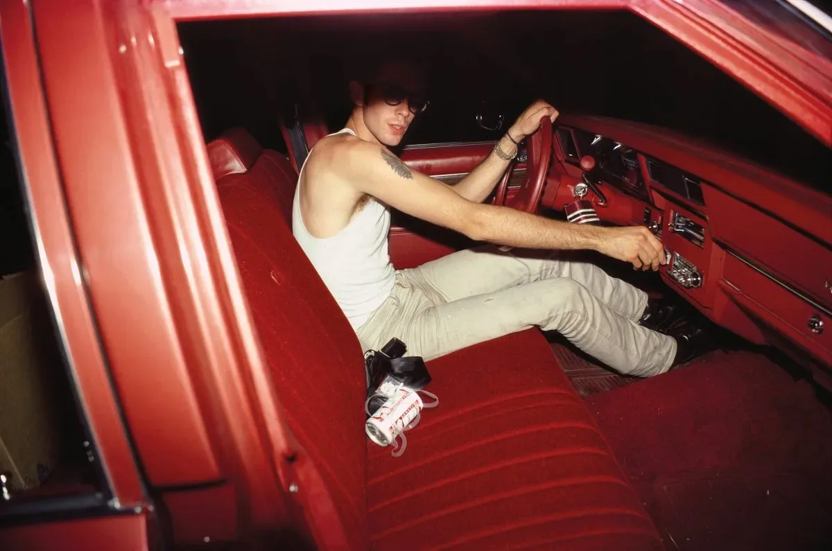 Mark in the red car Lexington MA 1979