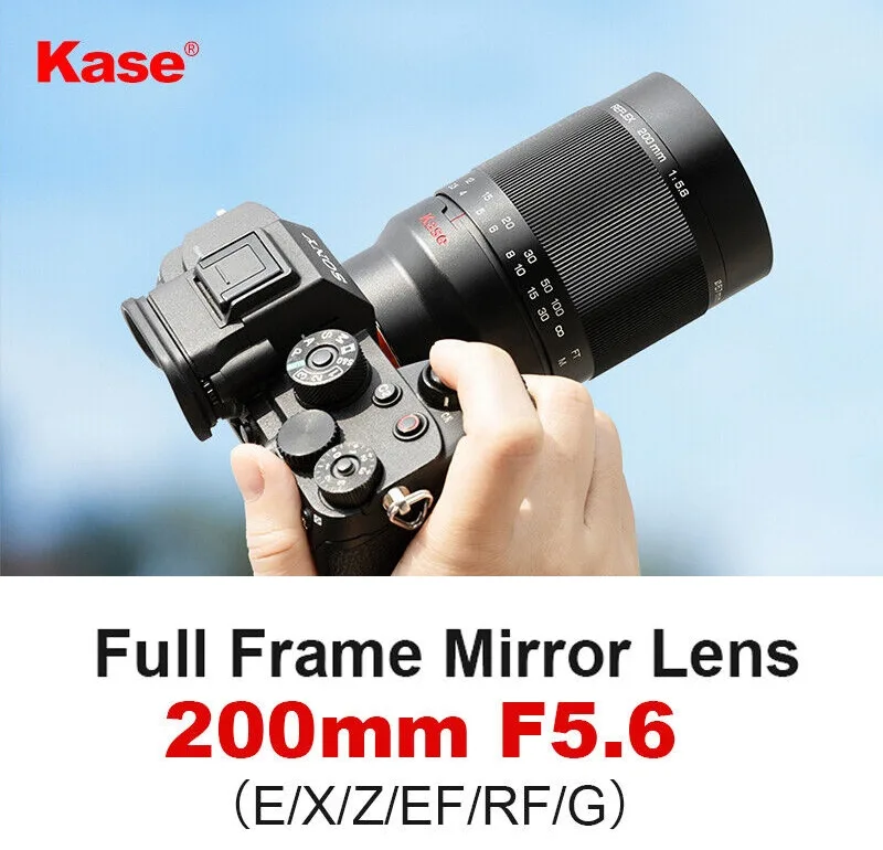 Kase 200mm f5.6 MC full frame manual focus reflex mirror lens 9 1