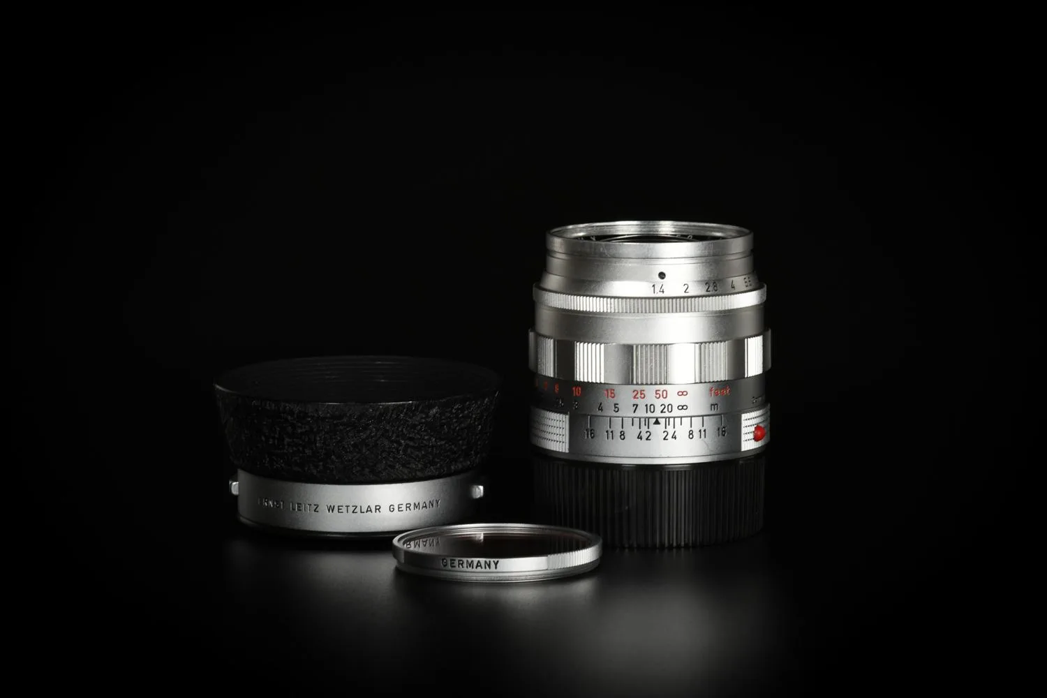 0004649 leica summilux m 50mm f14 ver1 silver reverse scallop