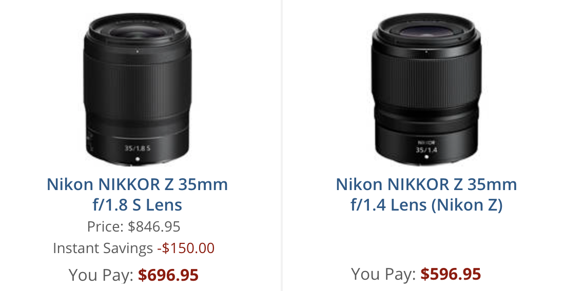 Nikkor Z 35mm f1.8 vs. Nikkor Z 35mm f1.4 specifications comparison 2.png