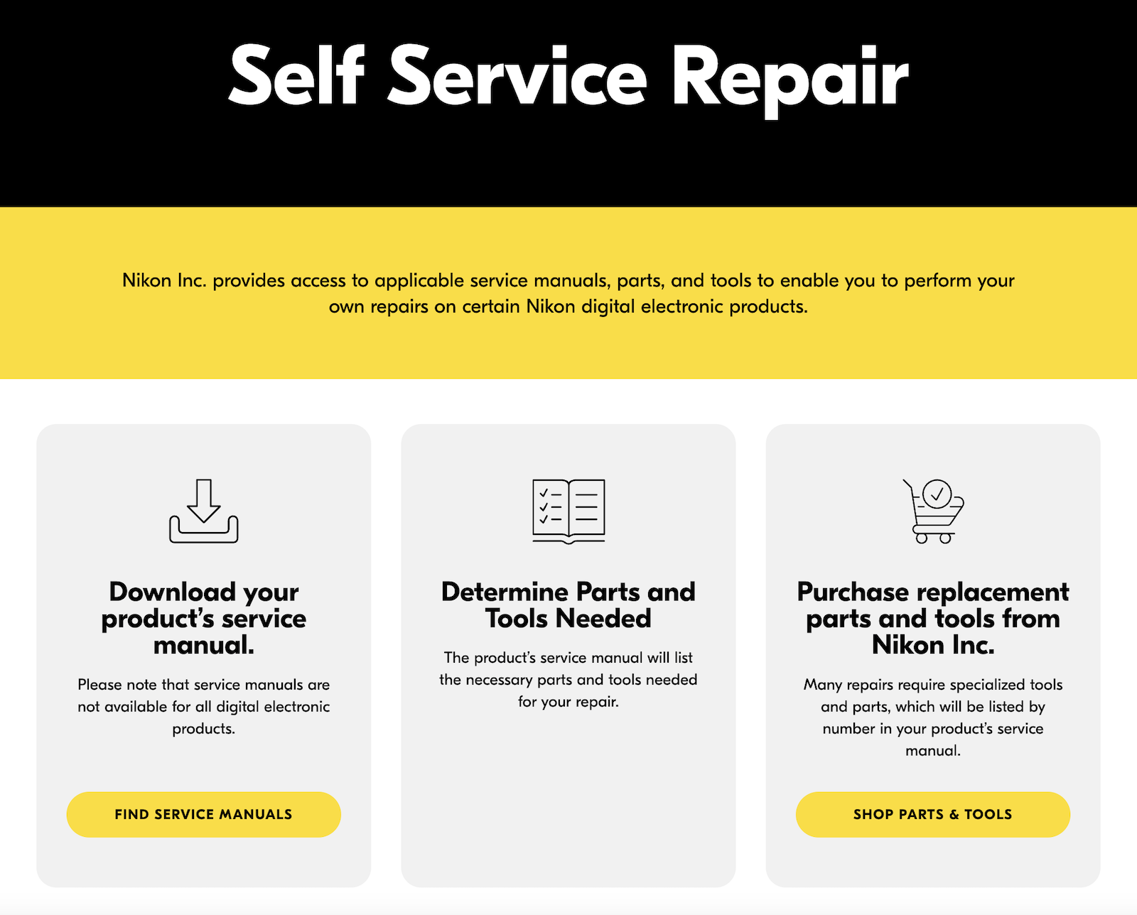 Nikon dedicated Self Service Repair website 1.png