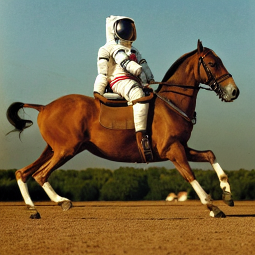 A photograph of an astronaut riding a horse 2022 08 28