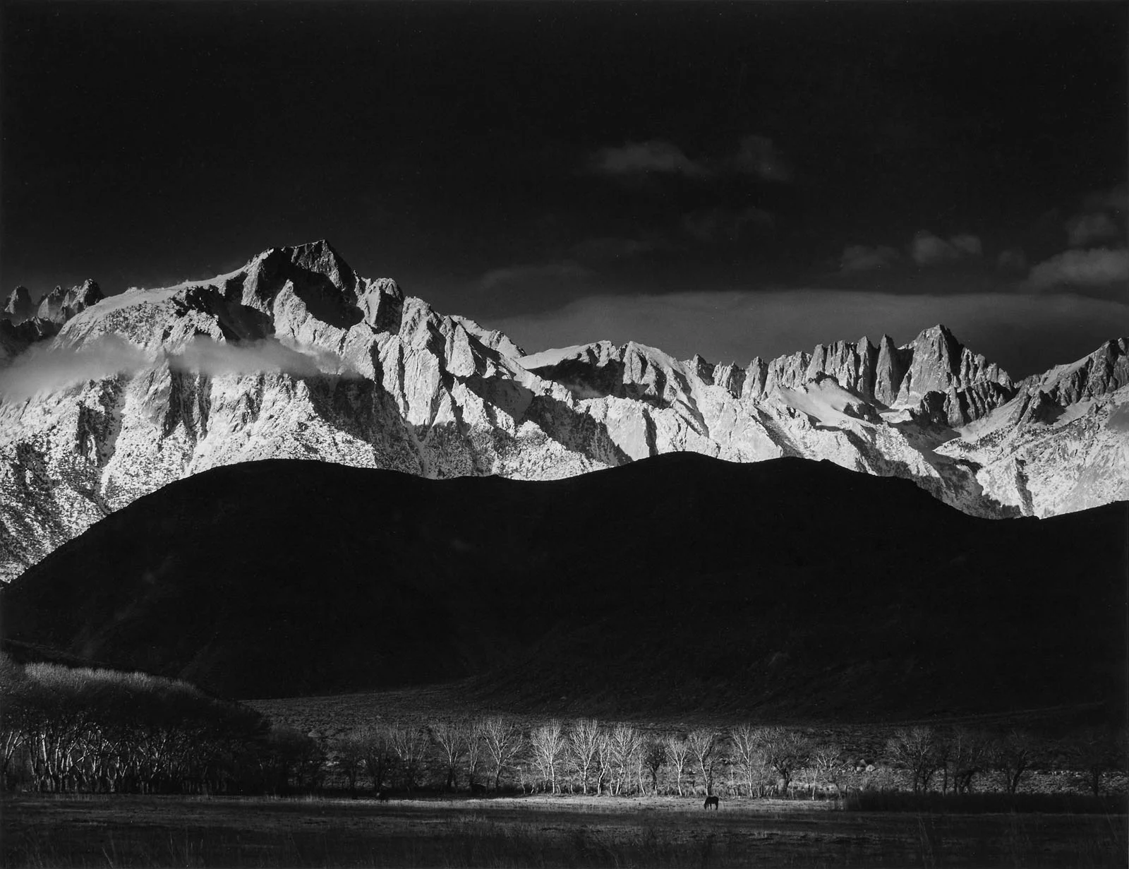 Ansel Adams Winter Sunrise Sierra Nevada from Lone Pine California 2